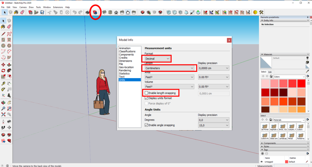 Aggiustare .org come settare le misure per il 3D Modeling con Sketchup