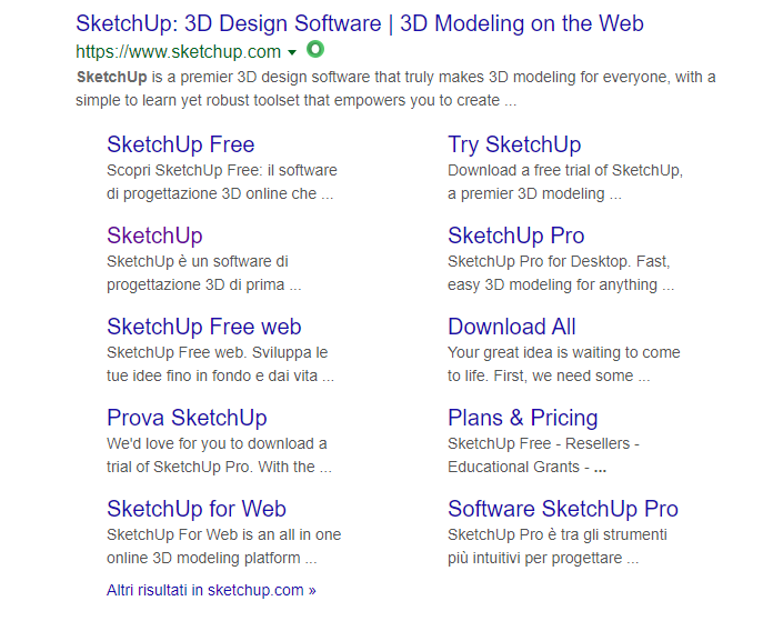 Aggiustare.org dove selezionare il software per il 3D Modeling Sketchup per il download