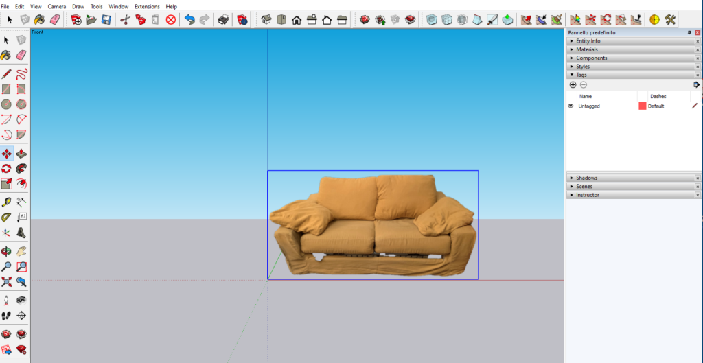 Aggiustare.org come spostare in drag&drop un immagine con  3D Modeling con sketchup